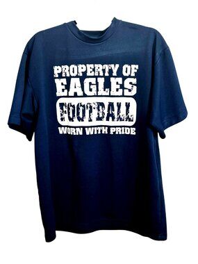 "Property Of Eagles Football" Navy Blue Tee Shirt M